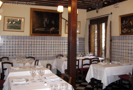 One of the dining rooms on the upper floor
