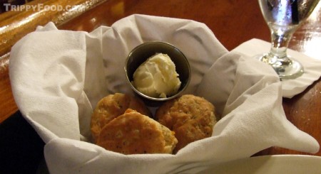 Cheesy herb biscuits with honey butter