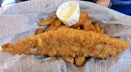 A sizeable piece of Alaskan cod in Mac's fish and chips