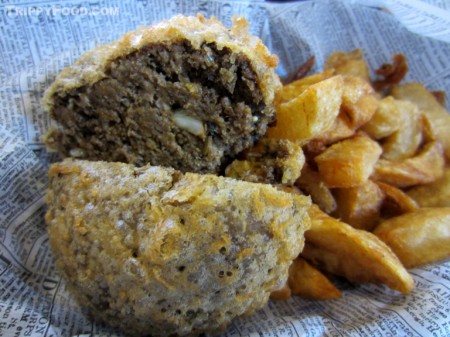 The unique, homemade deep-fried haggis