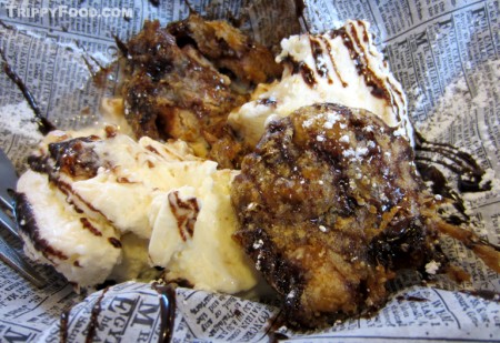 The delightful mess that is the fried Reese's Peanut Butter Cup