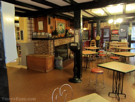 The ice cream parlor in the original shoe factory