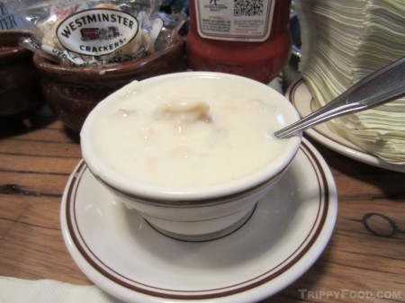 The thickened clam chowder at Union Oyster House 