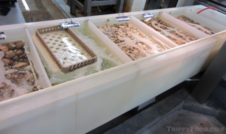 The clam tanks at Quality Seafood