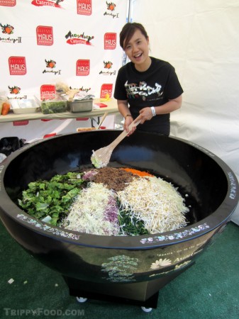 A giant bi bim bap in the making at the L.A. Street Food Fest