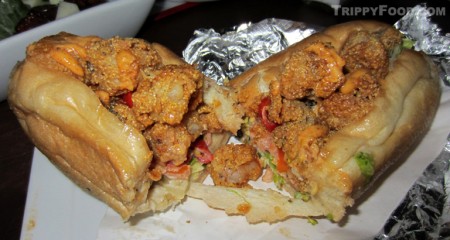 Township's take on the oyster and shrimp po' boy