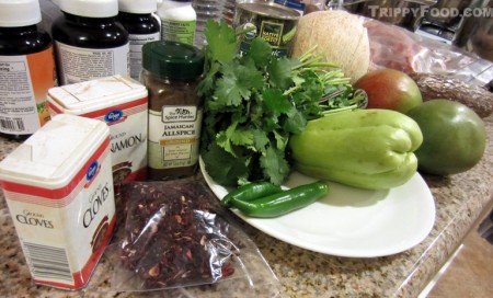 The makings for a Caribbean iguana stew