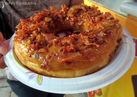 The colossal maple bacon donut at Texas Donut