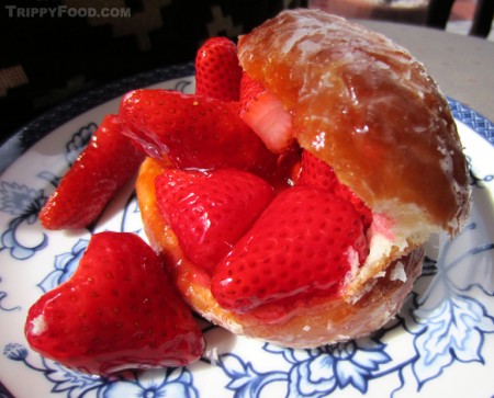 The Donut Man's fresh, delicous strawberry doughnut