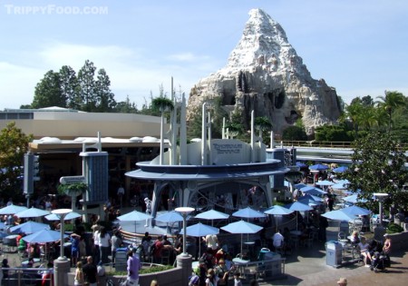 Dining in Tomorrowland, devoid of astronaut ice cream