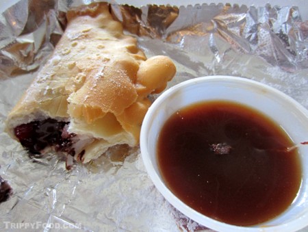 A chocolate coconut dessert empanada