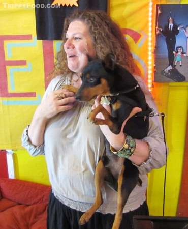Danielle Ray holds Rocky the five-legged dog