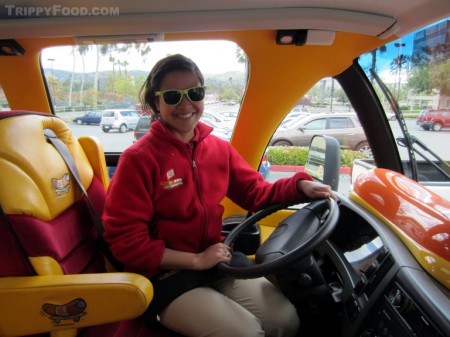 Itzel Cruz, one of the Hotdoggers piloting the Wienermobile