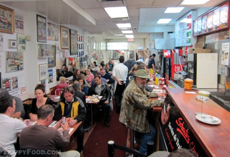 Tight quarters for Montréal's most popular smoked meat sandwich