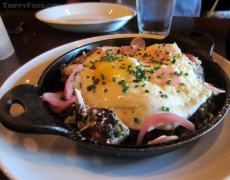 A powerful and sturdy beef liver a la plancha