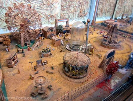 A toothpick amusement park in action