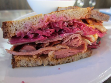 The corned duck Ruben is an onslaught of flavor