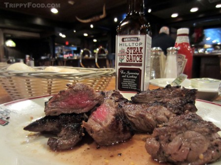 Hot, pink and moist steak tips