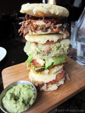 The fabulous arepa tower at Pica Pica