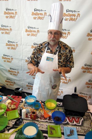 The Bug Chef, David G. Gordon, starts his cooking demo