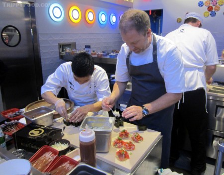 Executive Chef Jeffrey Lunak prepares an ahi dish