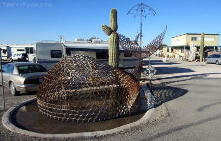 A rusty whale at Hassler's RV Park