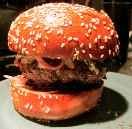 The popular dry-aged beef burger