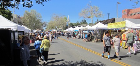 The commercial part of the festival on Sierra Madre Blvd.
