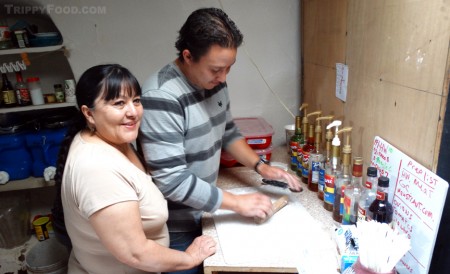 Mary Esther Winters and son Robbie make fry bread from scratch